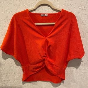 Zara red orange shirt